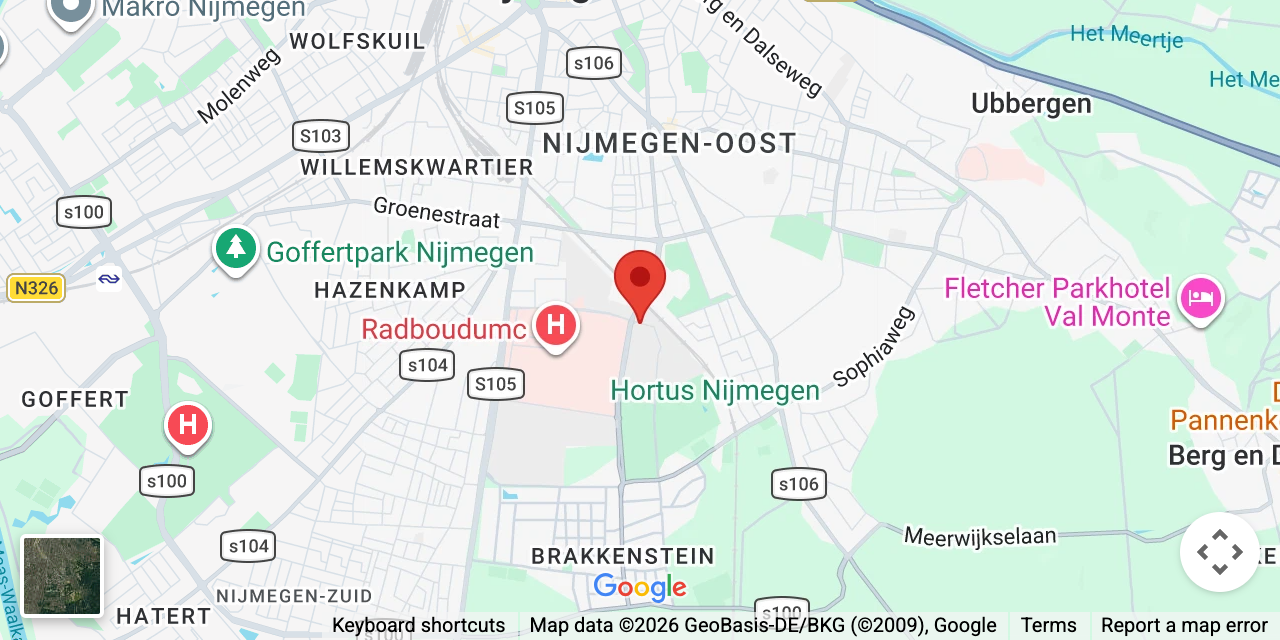 Map showing Mercator I in Nijmegen, marked with a red pin